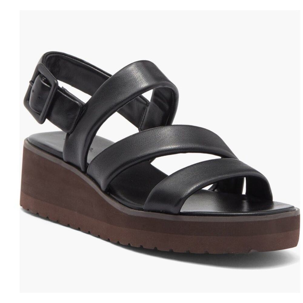 NEW Vince Women Skylar Platform Sandals •Women 10/ 40• Black Puffy Strappy